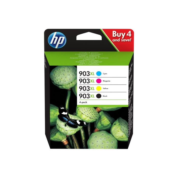 HP 903XL - pack de 4 - noir et 3 couleurs - cartouche d'encre originale  (3HZ51AE) Pas Cher | Bureau Vallée
