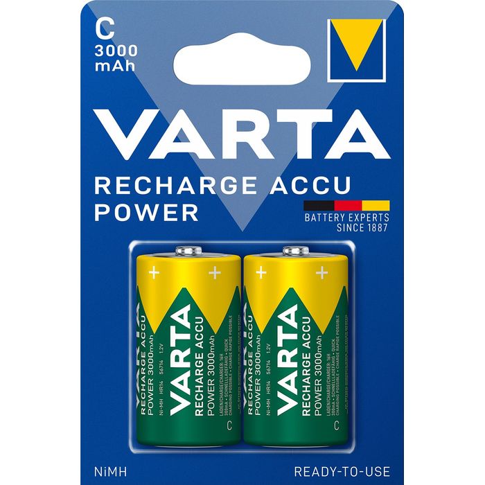 VARTA Accu power - 2 piles alcalines rechargeables - C LR14 Pas Cher