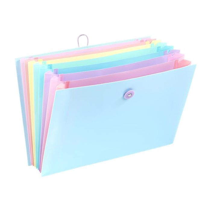 Trieur viquel rainbow pastel pour sac a dos 6 compartiments polypropylene a4  25x33x35cm coloris bleu
