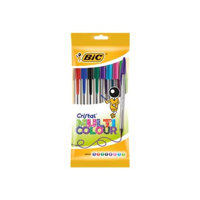 BIC Cristal Multicolor -Boîte de 8 stylos à bille - couleurs