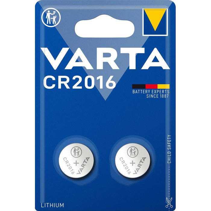 2 Piles bouton CR2016 Varta Lithium 3V (6016101402)