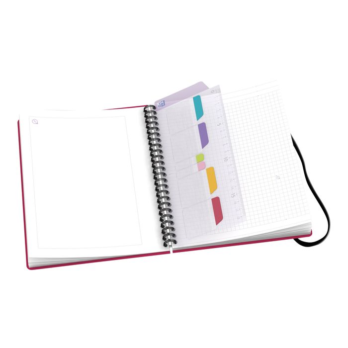 Petit cahier à spirale rectangulaire pratique, bloc-notes en papier avec  couverture transparente, fournitures scolaires