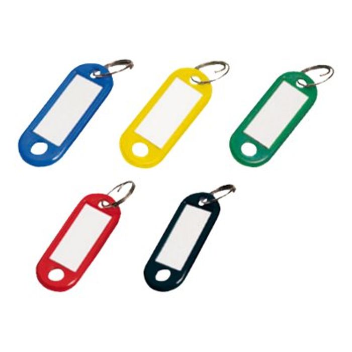 Sign - 20 Porte-clés - 56 x 22 mm - plastique - couleurs assorties Pas Cher