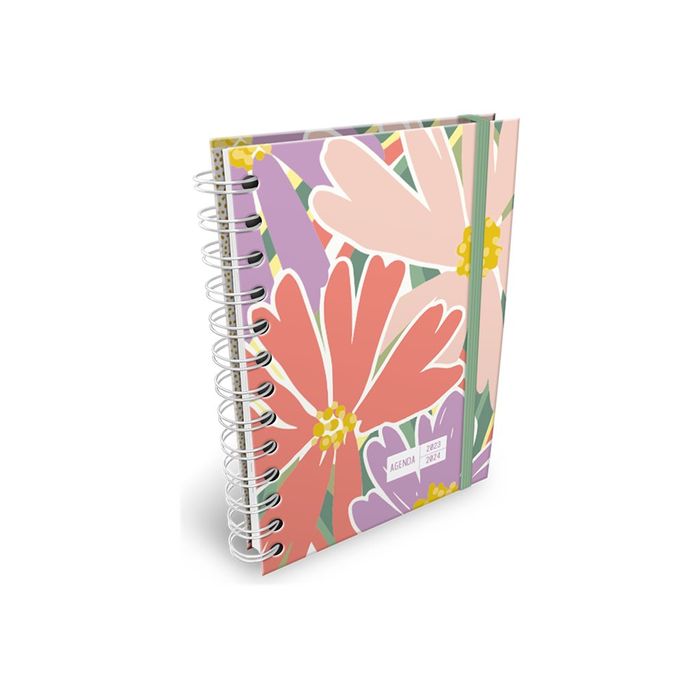 Bouchut Floral - Agenda 1 jour par page - à spirale - 14,5 x 17,5 cm