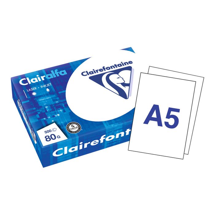 Clairefontaine - Papier ultra blanc - A5 (148 x 210 mm) - 80 g/m²