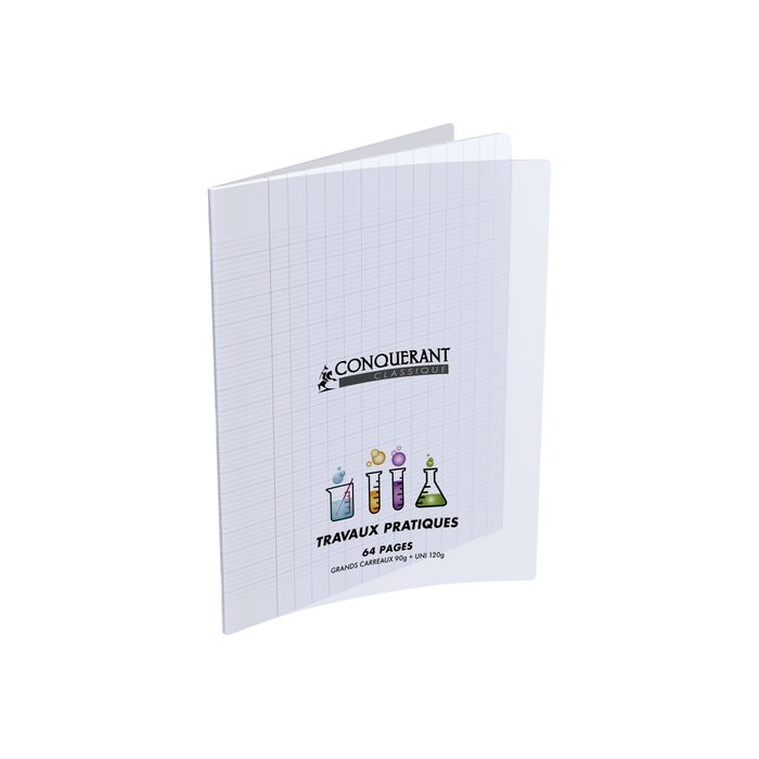 Cahier Polypro 17x22 CONQUERANT Grands carreaux SEYES 48p