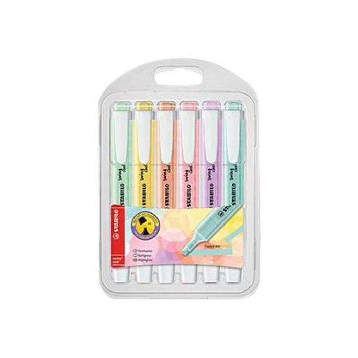STABILO swing cool Pastel - Pack de 6 surligneurs - couleurs assorties Pas  Cher