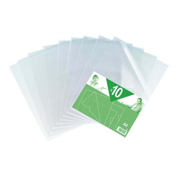 Couvre-livres - Pochette 10 feuilles transparentes adhésives A4+
