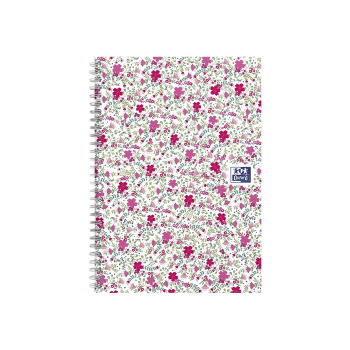 Oxford Floral - Carnet de notes à spirale - A5 - 120 pages - petits carreaux  Pas Cher