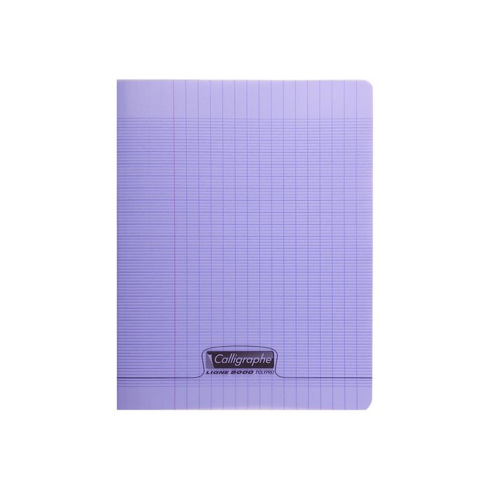 3210330181271-Calligraphe 8000 - Cahier polypro 17 x 22 cm - 96 pages - grands carreaux (Seyes) - violet-Avant-0