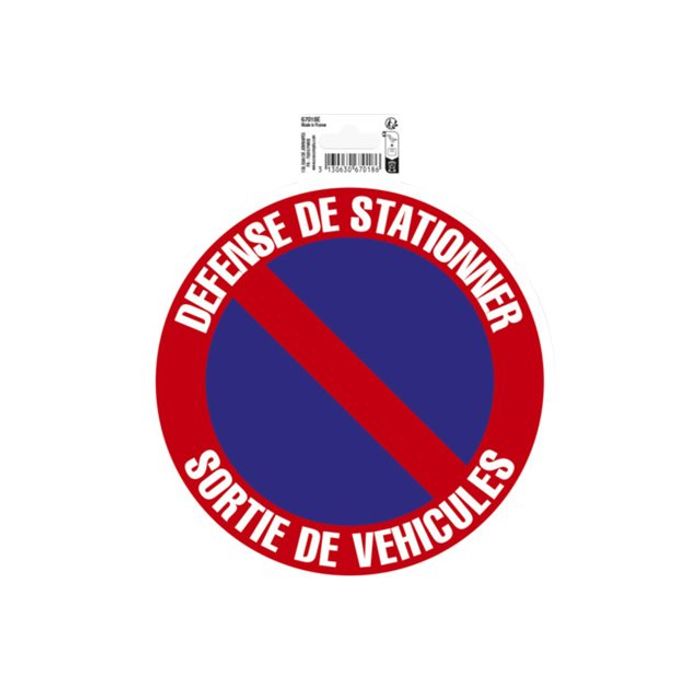 Exacompta - Panneau de signalisation adhésif - Défense de stationner sortie  de véhicules - 20 cm de diamètre Pas Cher