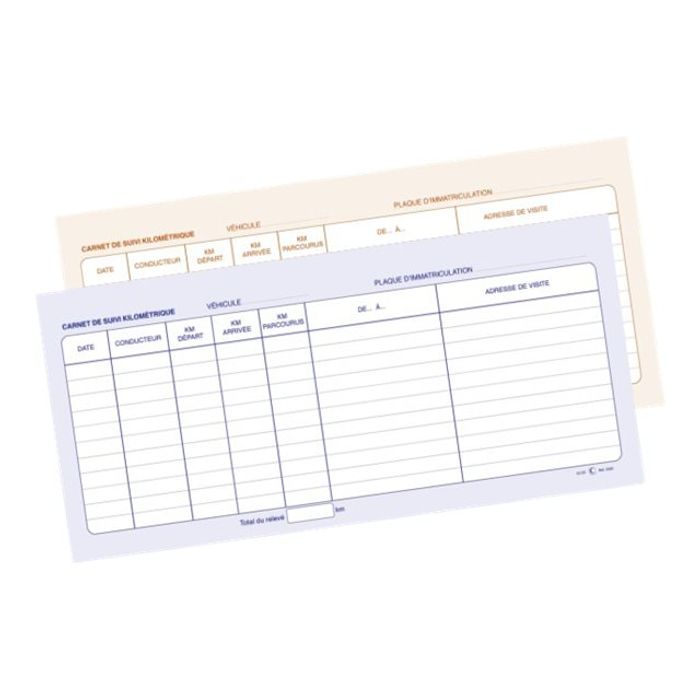 Carnet De Suivi Kilométrique Spirale A4 - 50 Feuilles Duplicata - 950 Trajets - Pour Entreprises Et Associations - 2