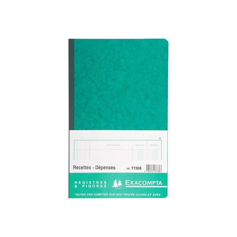 3130632077303-Exacompta - Registre des recettes/dépenses - 32 x 19,5 cm - 80 pages-P_545_1-0