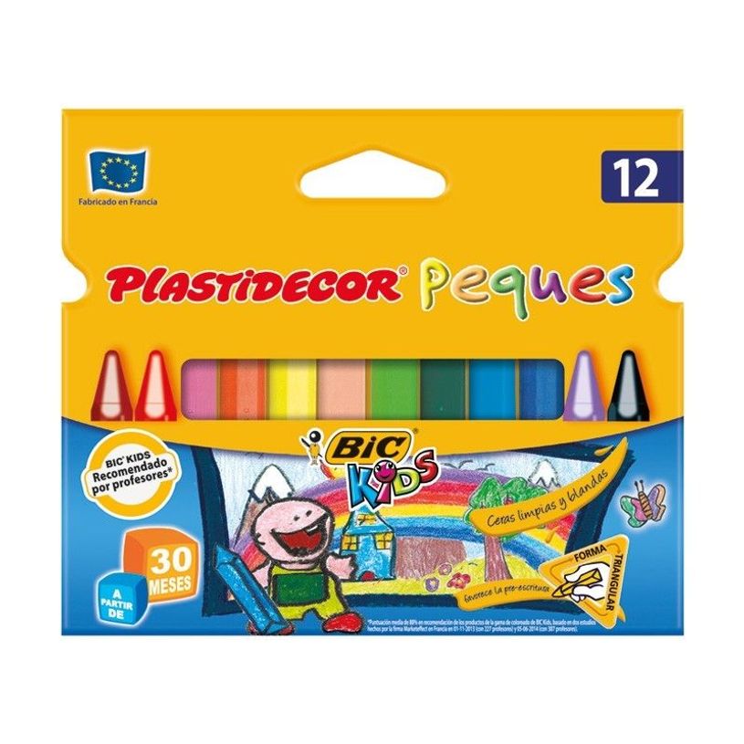 8410565052215-BIC KiDS Plastidecor - Crayon de cire - cire - couleurs assorties (pack de 12)-P_683_3-0