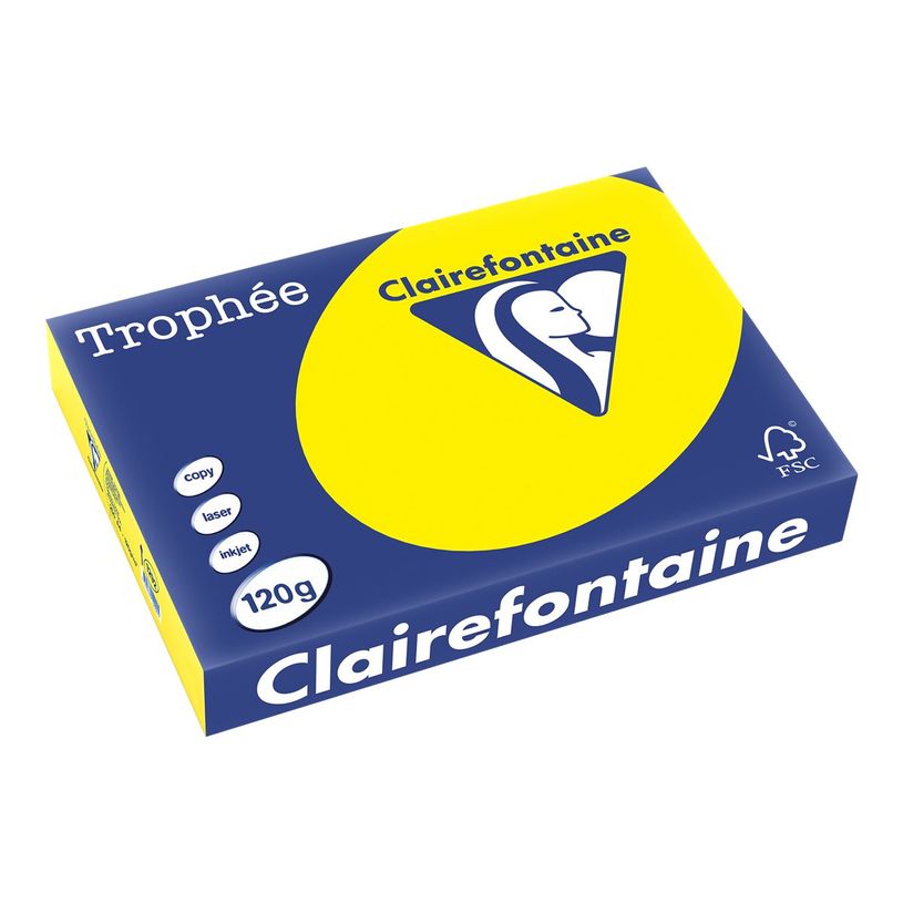 3329680129205-Clairefontaine Trophée - Papier couleur - A4 (210 x 297 mm) - 120 g/m² - Ramette de 250 feuil-P_1292_1-0