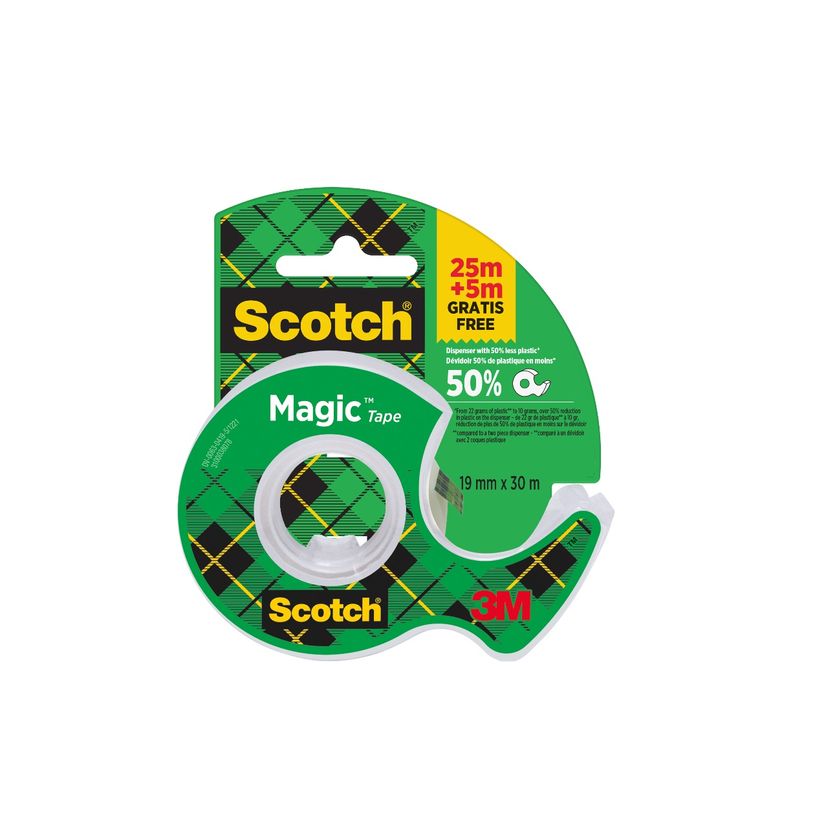 0400000015675-Scotch Magic - Distributeur avec ruban adhésif - 19 mm x 25 m + 5 m gratuit - invisible-P_1567_1-0