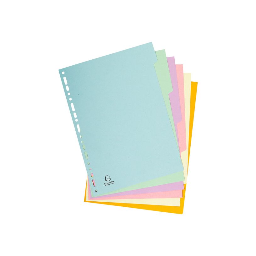 3130630016069-Exacompta Forever - Intercalaire 6 positions - A4 - carte recyclée couleurs pastel-P_1606_2-1