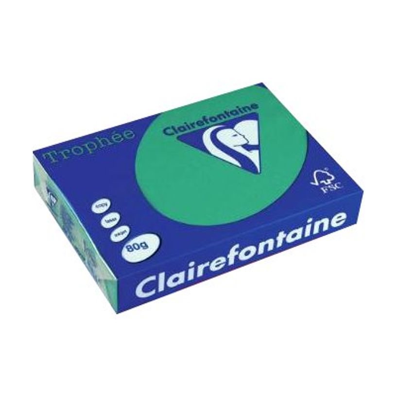 3329680189100-Clairefontaine Trophée - Verde golf - A3 (297 x 420 mm) - 80 g/m² - 500 hoja(s) papel tintado-P_1891_2-1