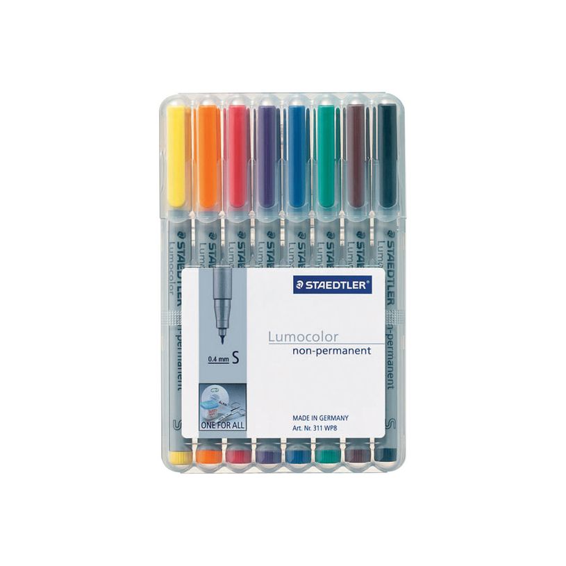 4007817307830-STAEDTLER LUMOCOLOR 311 - Pack de 8 marqueurs effaçables - pointe ogive - couleurs assorties-P_3118_1-2