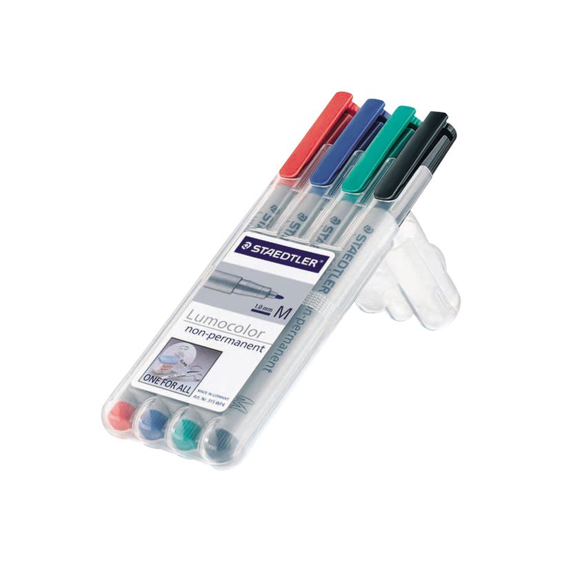 4007817309278-STAEDTLER LUMOCOLOR 315 - Pack de 4 marqueurs non permanents - pointe moyenne - couleurs assort-P_3154_1-2