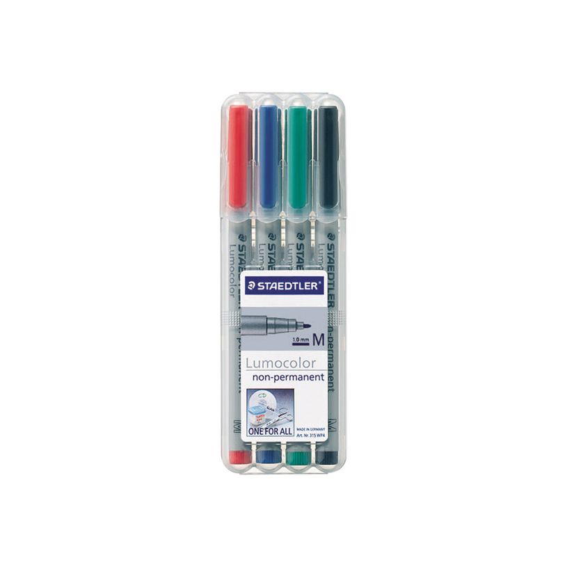 4007817309278-STAEDTLER LUMOCOLOR 315 - Pack de 4 marqueurs non permanents - pointe moyenne - couleurs assort-P_3154_2-3