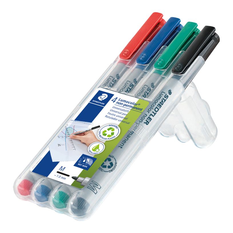 4007817309278-STAEDTLER LUMOCOLOR 315 - Pack de 4 marqueurs non permanents - pointe moyenne - couleurs assort-P_3154_4-1
