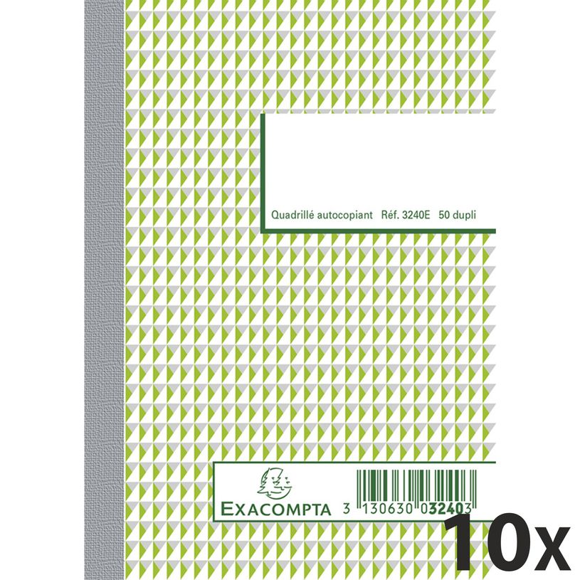 3130632032401-Exacompta - 10 Manifolds quadrillés 5x5 - 50 dupli - 14,8 x 10,5 cm-P_3240_3-0