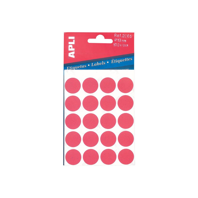 8410782020653-APLI PAPER - Adhésif permanent - rouge - diamètre 19 mm 100 étiquette(s) (5 feuille(s) x 20)-P_3849_1-0