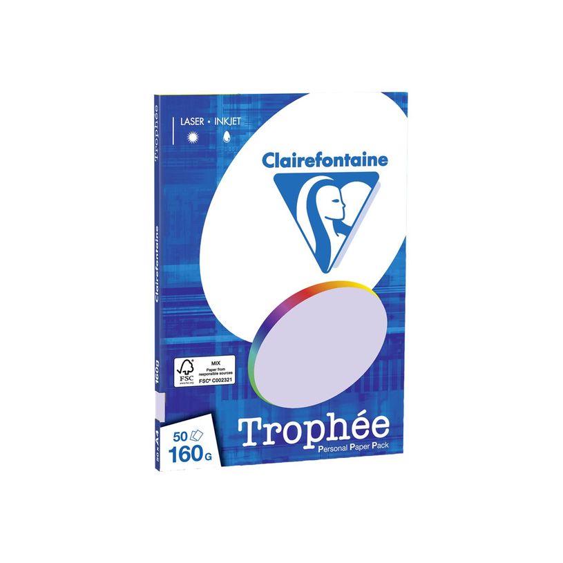0400000041520-Clairefontaine Trophée - Papier couleur - A4 (210 x 297 mm) - 160 g/m² - Ramette de 50 feuill-P_4152_1-0