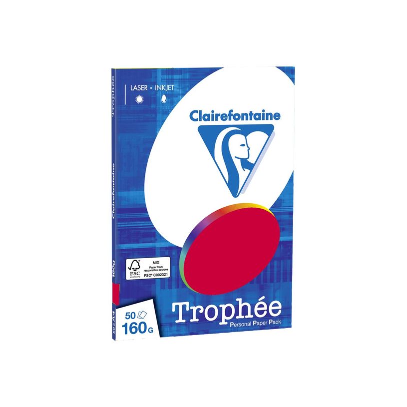 3329680416206-Clairefontaine Trophée - Papier couleur - A4 (210 x 297 mm) - 160 g/m² - Ramette de 50 feuill-P_4162_2-1