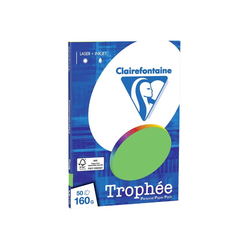 0400000041650-Clairefontaine Trophée - Papier couleur - A4 (210 x 297 mm) - 160 g/m² - Ramette de 50 feuill-P_4165_1-0