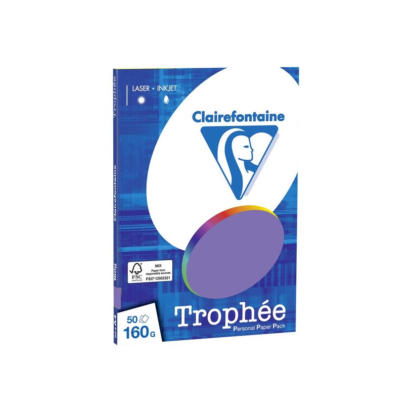 0400000041667-Clairefontaine Trophée - Papier couleur - A4 (210 x 297 mm) - 160 g/m² - Ramette de 50 feuill-P_4166_1-0