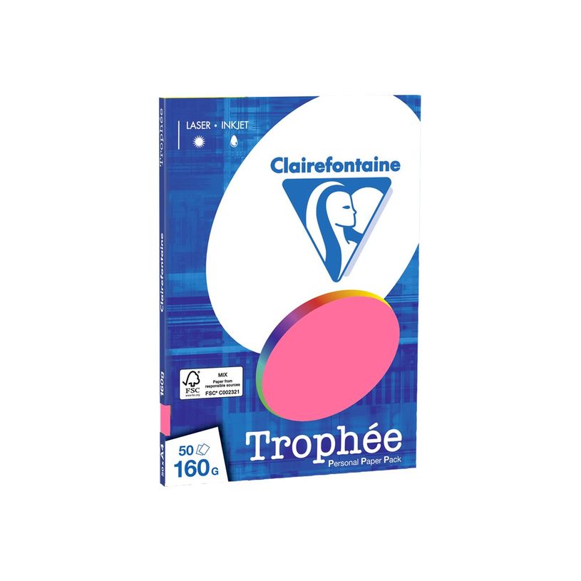 0400000041711-Clairefontaine Trophée - Papier couleur - A4 (210 x 297 mm) - 160 g/m² - Ramette de 50 feuill-P_4171_1-0