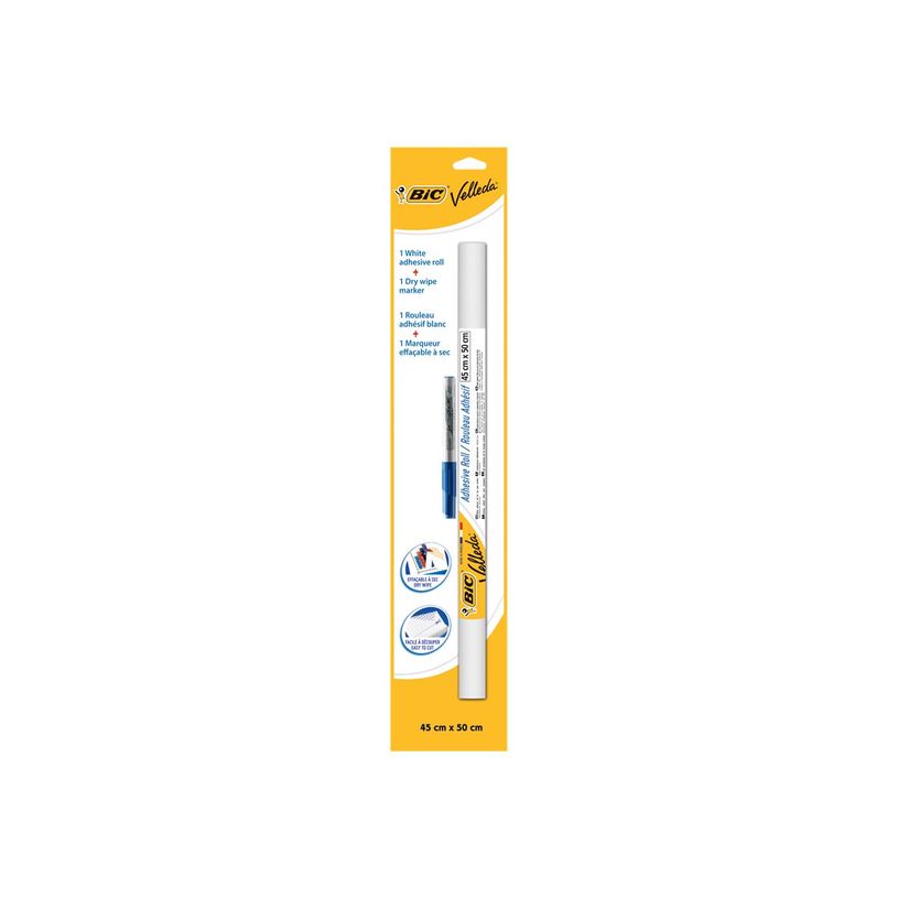 3086120045135-BIC Velleda - Surface effaçable à sec - rouleau adhésif - 45 x 50 cm - blanc-P_4513_8-8