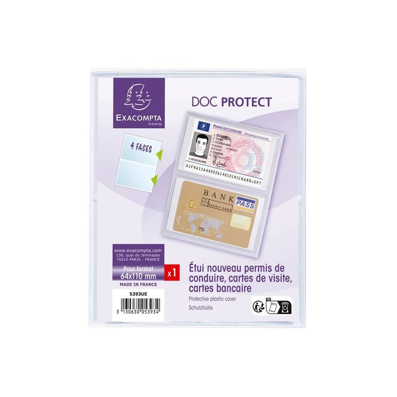 3130630053934-Exacompta - Pochette de protection - 64 x 110 mm - translucide incolore-P_5393_3-2