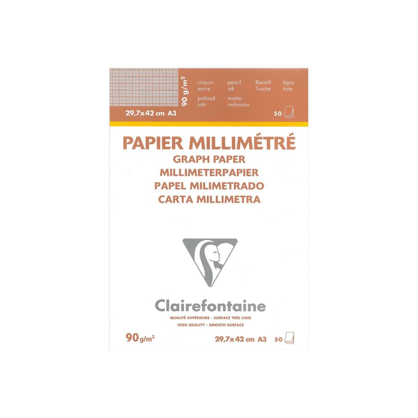 3329680971361-Clairefontaine - bloc dessin millimétré - 50 feuilles - A3 - 90G - blanc-P_6136_1-0