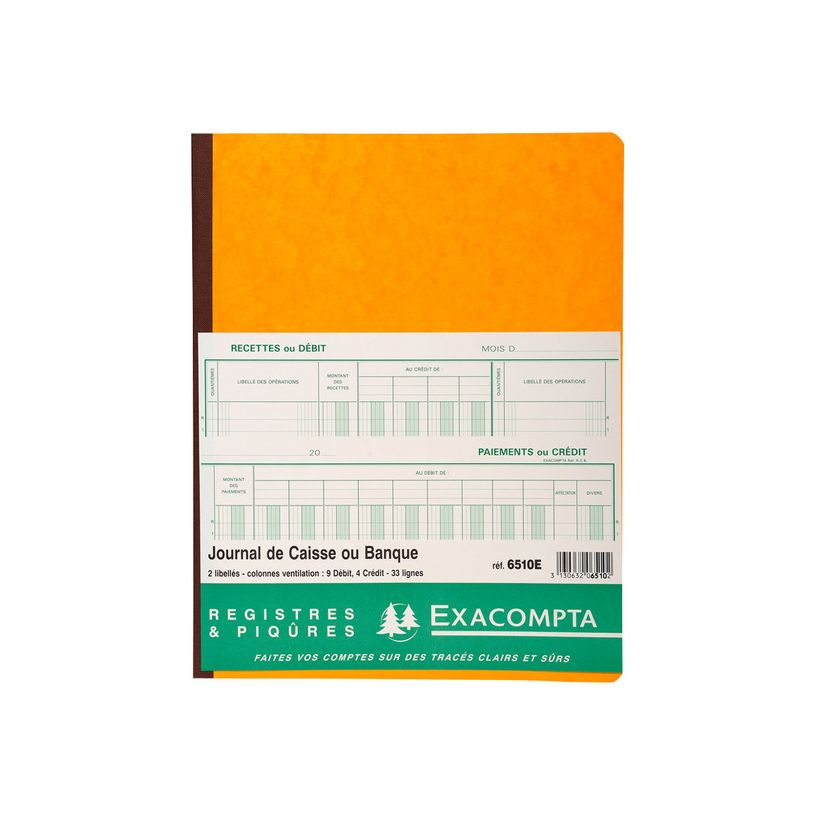 3130632065102-Exacompta - Journal de caisse ou banque - 13 colonnes : 9 débits/4 crédits - 32 x 25 cm verti-P_6510_1-0