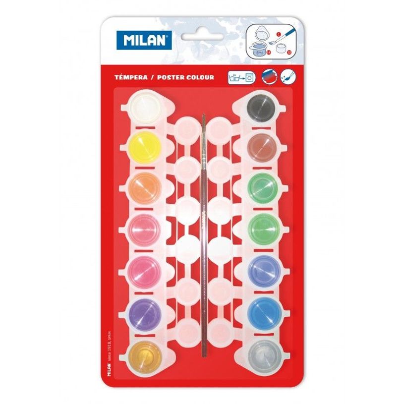 8411574036418-MILAN - Ensemble de peinture - 29 parties - peinture à tempera - 14 couleurs - couleurs assort-P_7906_2-0