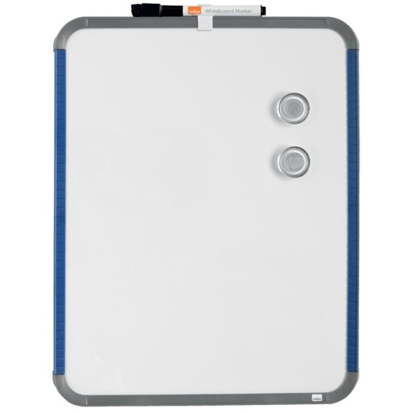 0034138080047-Nobo - Tableau blanc Slimline en acier laqué - 28 x 36 cm - magnétique - cadre gris-P_8004_3-2