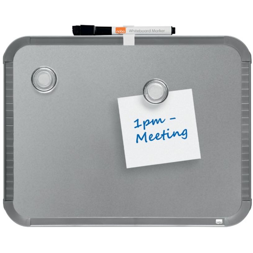 0034138080054-Nobo - Tableau blanc Slimline en acier laqué - 22 x 28 cm - magnétique - cadre gris-P_8005_3-2