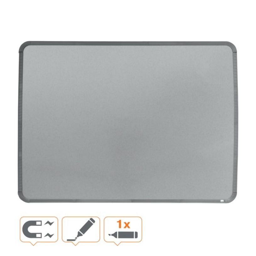 0034138155561-Nobo - Tableau blanc Slimline en acier laqué - 58 x 43 cm - magnétique - cadre gris-P_8007_2-1