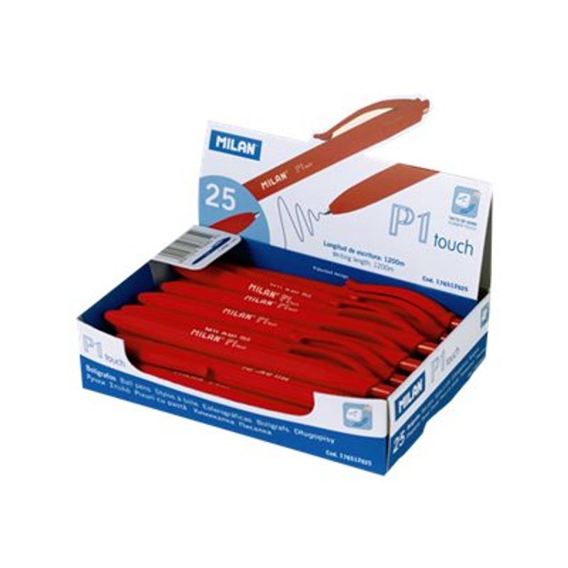 8411574036708-MILAN P1 TOUCH - Stylo à bille - rouge - 1 mm (pack de 25)-P_8932_2-1