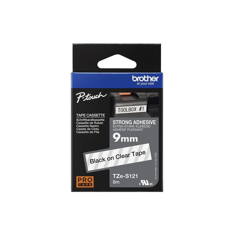 4977766693295-Brother TZeS121 - Ruban d'étiquettes auto-adhésives - 1 rouleau (9 mm x 8 m) - fond transpa-P_9121_13-13