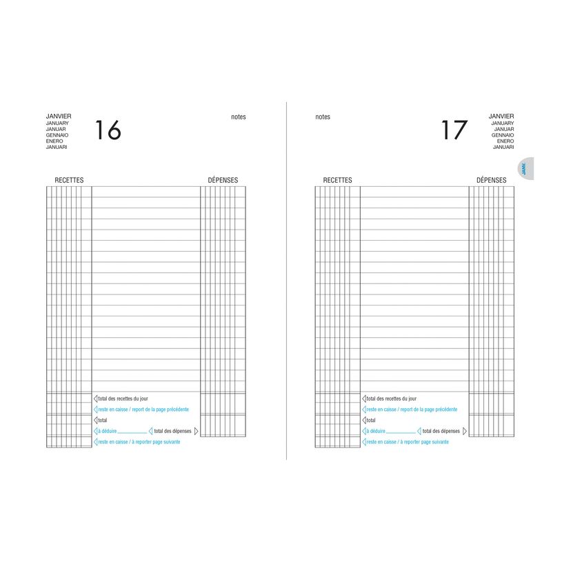 3147280115011-Agenda Perpétuel de Caisse - 1 jour par page - 14 x 22 cm - noir - Lecas-P_10702_1-3