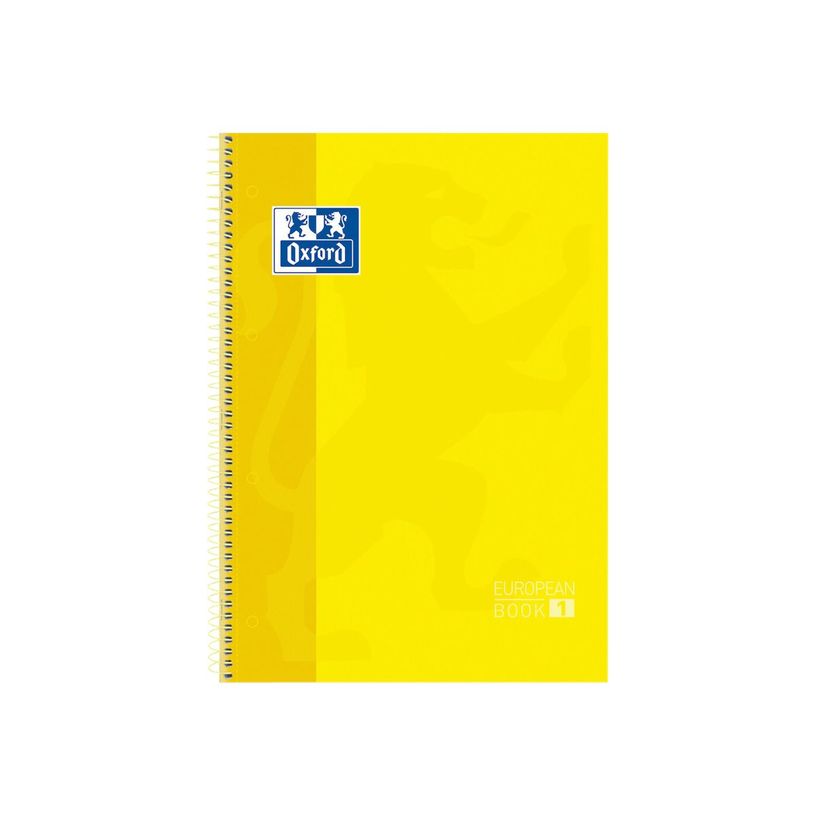 8412771083014-Oxford European Book 1 - Cahier à spirale A4+ - 160 pages - petits carreaux (5x5 cm) - jaune-P_11135_1-0