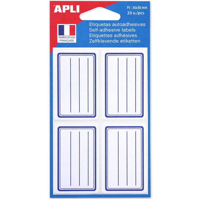 3270240112772-Apli Agipa - 20 Étiquettes scolaires cadre et lignes bleus - 36 x 56 mm - réf 11277-P_11277_2-1