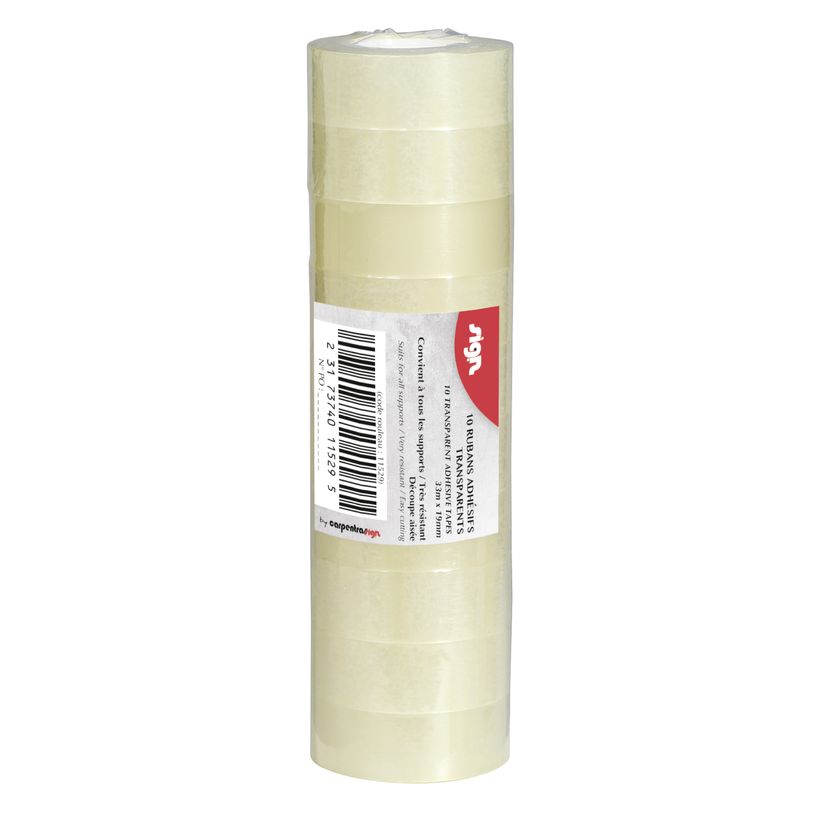 3173740115291-Ruban adhésif transparent - tour de 10 rouleaux - 19 mm x 33 m - Sign-P_11529_1-0