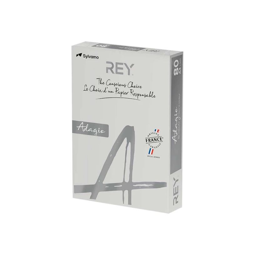 3368220102698-Rey Adagio - Papier couleur - A4 (210 x 297 mm) - 80 g/m² - Ramette de 500 feuilles - gris-P_12235_1-0