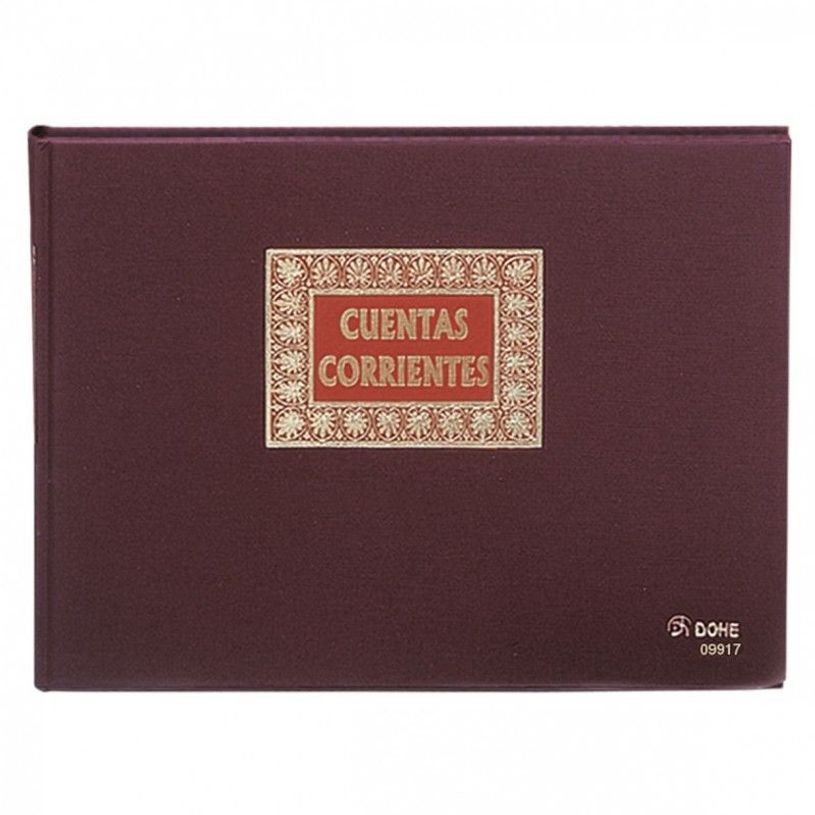 8421938099171-Dohe - Livre de compte - Folio - paysage - 100 feuilles / 200 pages - rouge, or-P_12297_1-0