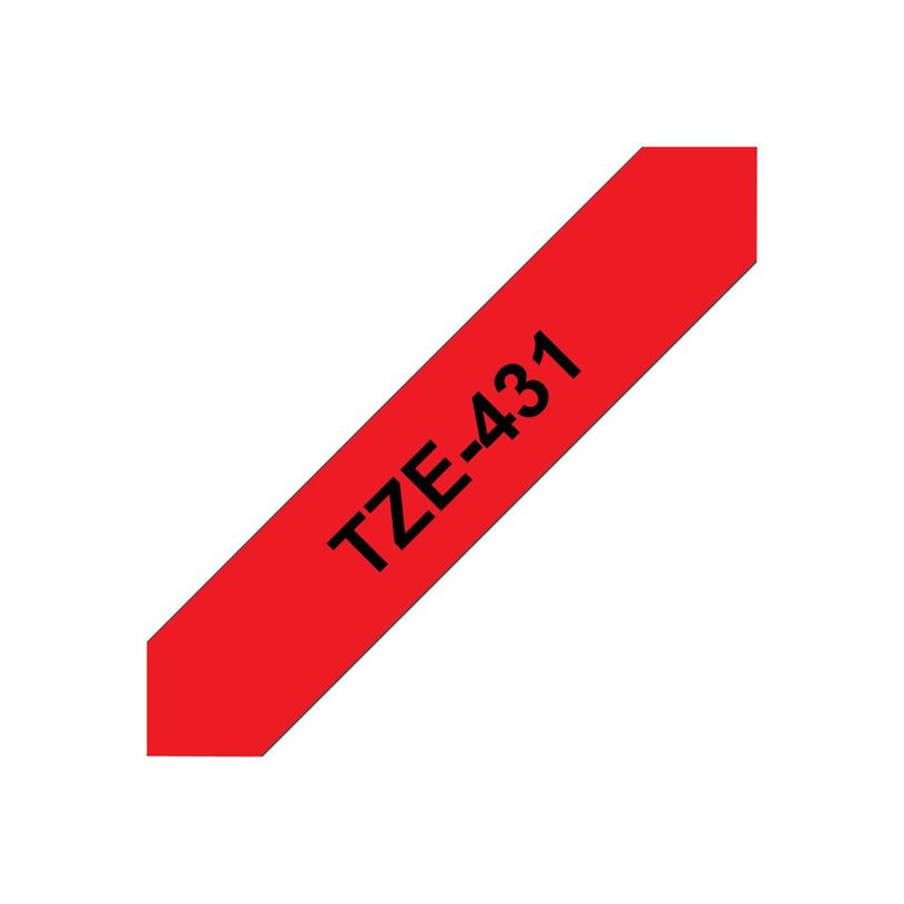 4977766052078-Brother TZe431 - Ruban d'étiquettes auto-adhésives - 1 rouleau (12 mm x 8 m) - fond rouge é-P_12431_6-0